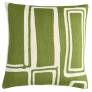 Judy Ross Textiles Hand-Embroidered Chain Stitch Procession Throw Pillow spring green/cream